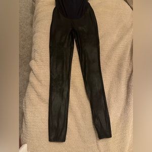 Spanx faux leather maternity leggings